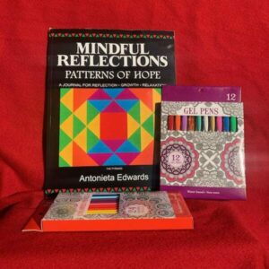 Mindful Reflections: Patterns of Hope (Journal) Plus 12 coloring pencils & Gel pens